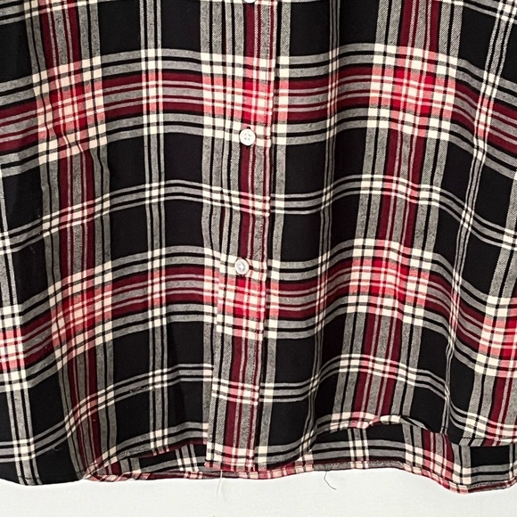 J McLaughlin 100% Cotton Black Red Plaid Long Sleeve Trim Fit Button Up Shirt L - Picture 3 of 12